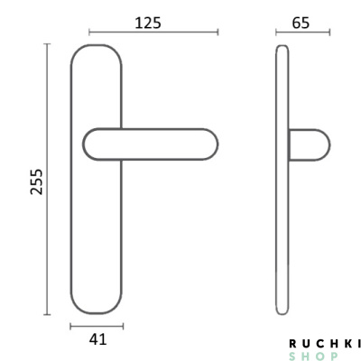 Дверная ручка на планке CAMILLA 298/158, Полированная латунь, Melodia 