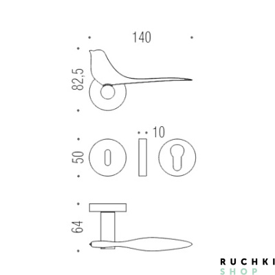 Ручка на розетке TWITTY, Матовый хром, Colombo  