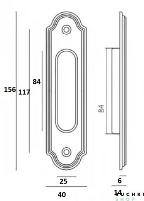 Ручка для раздвижных дверей 811 PASS , Античное серебро, Melodia 