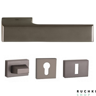 Ручка Мелоди 3099 титан с фиксатором и накладками на ключевой цилиндр Тупай