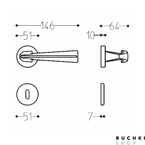 Ручка на розетке BIX, Матовый хром, Mandelli 