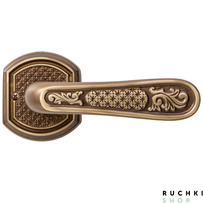 Ручка на розетке Ризарди, Бронза шоколадная, Val de fiori