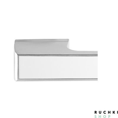 прямоугольная розетка 3089 Мелоди Варио 3089 матовый хром со вставкой белый глянец Тупай