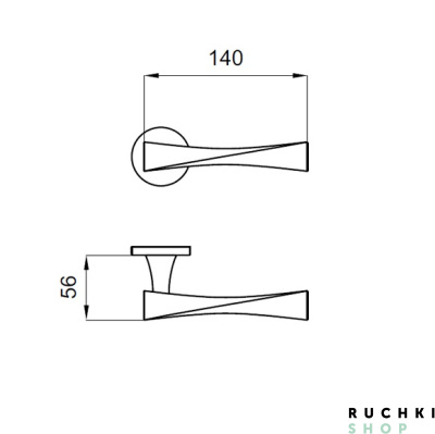 Ручка на розетке Твист, Полированный хром, DND 
