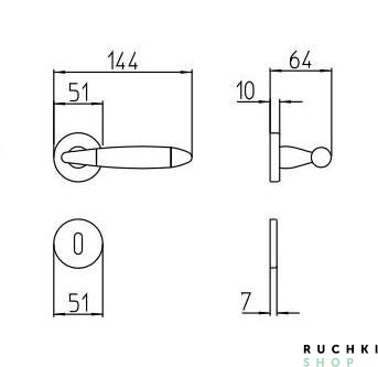 Ручка на розетке TOTEM, Матовый хром/хром, Mandelli 