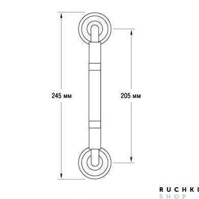 Ручка-скоба DANIELA (ДАНИЭЛА) 245 мм, Серебро античное, Martinelli 