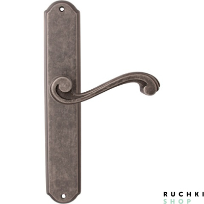 Дверная ручка на планке CAGLIARI 225/131, Античное серебро, Melodia