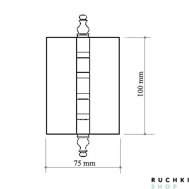 Схема универсальной петли 100*75*3 mm, Античное серебро, Corona