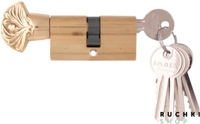 Цилиндр WC DECOR 60мм (30-30) ключ/вертушка, Полированная латунь, Melodia