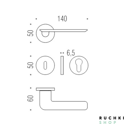 Ручка на розетке SLIM, Матовый хром, Colombo  